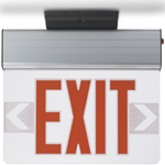 Brooks -  Red LED Edge Lit Exit Sign  