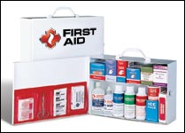 Brooks-2 Shelf First AId Cabinet-Fully Stocked