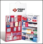 Brooks-Industrial 4 Shelf-Fully Stocked First Aid Cabinet